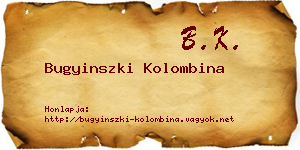 Bugyinszki Kolombina névjegykártya
